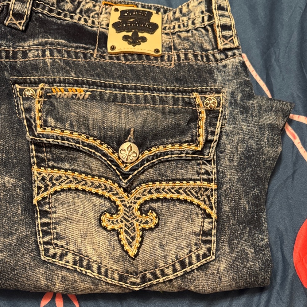 Rock Revival Black and Gold Men's Jeans